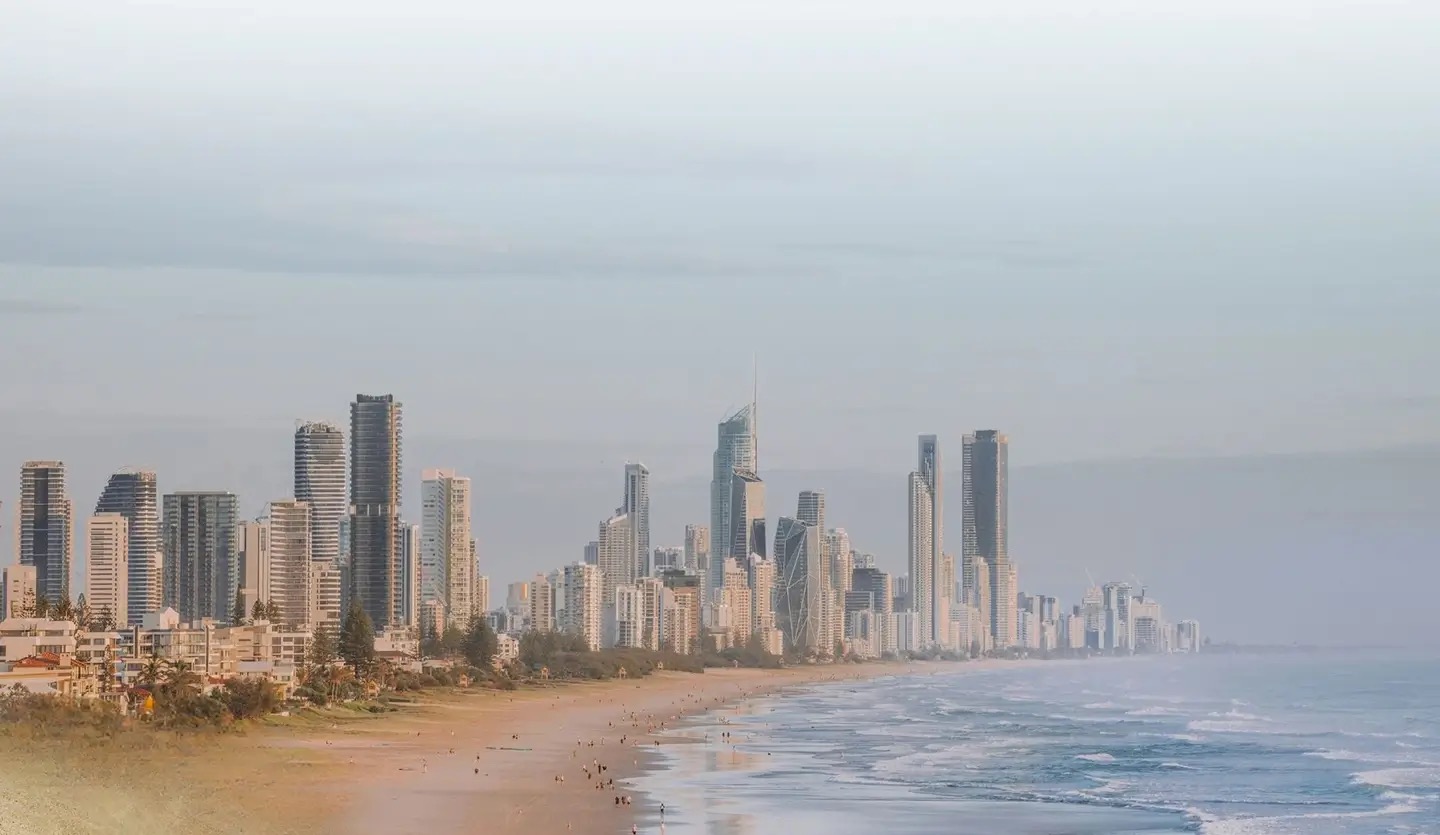what-opus-guests-notice Broadbeach beach and Gold Coast skyline at dawn near Opus Broadbeach